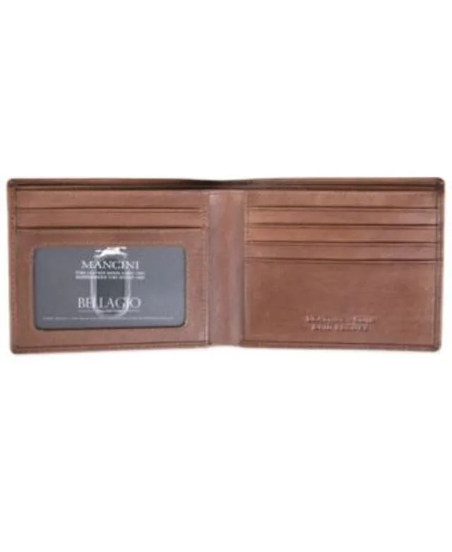 Mancini Monterrey RFID Zippered Wallet with Removable Passcase Brown