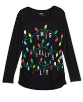 Plus Size The Belly's Lit Graphic-Print Maternity Top