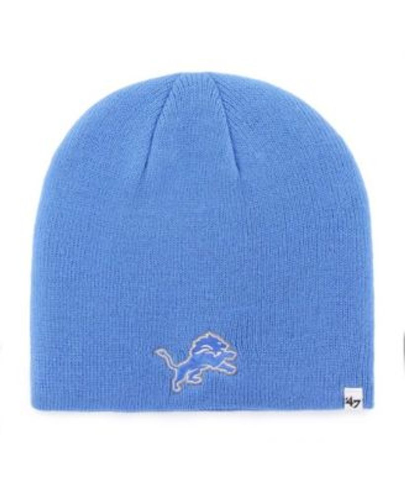 47 Brand Men's Blue Detroit Lions Primary Logo Knit Beanie - Macy's