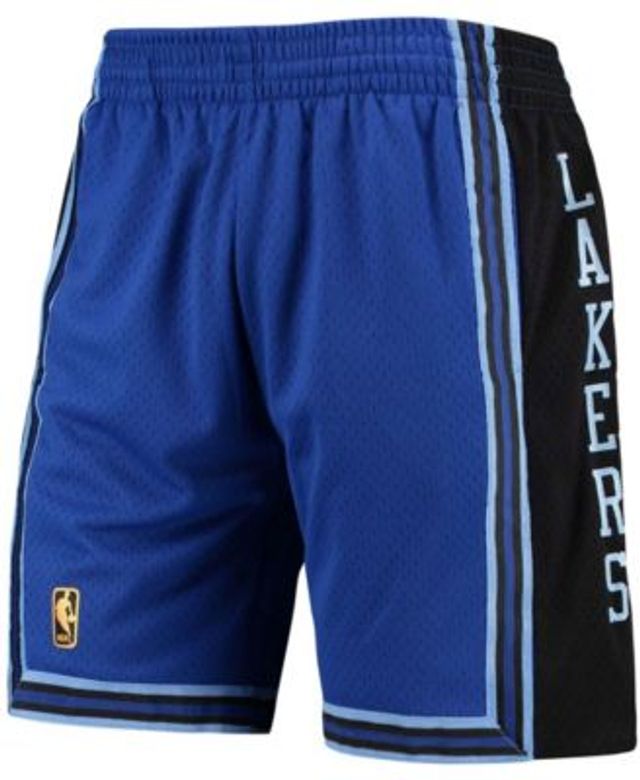 Men's Mitchell & Ness Powder Blue/White Los Angeles Lakers Big & Tall Hardwood Classics Split Swingman Shorts