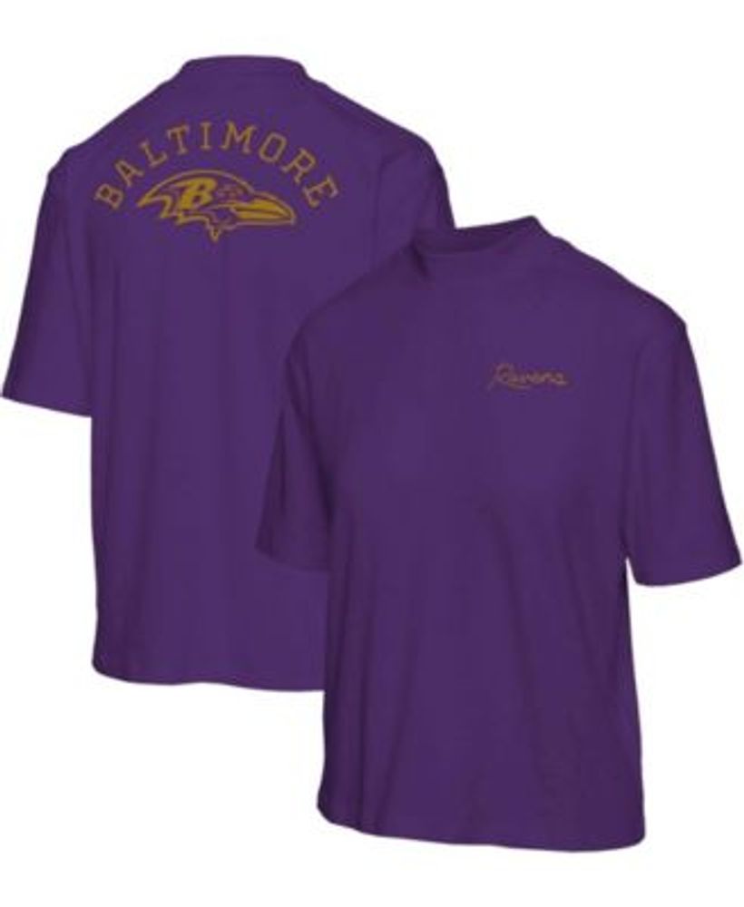 Ladies Baltimore Ravens Purple Pride Playing V Neck Short Sleeve Tee Shirt