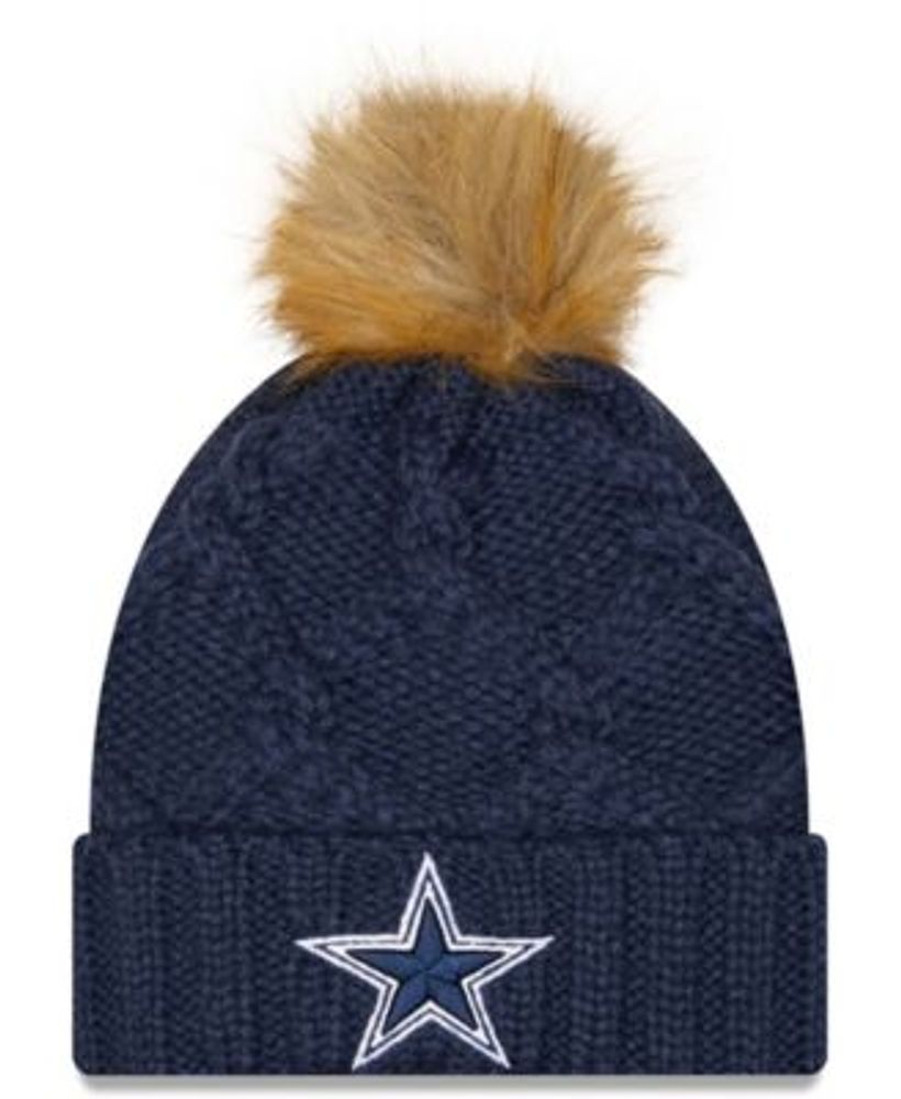 Women's New Era Navy Dallas Cowboys Luxe Cuffed Knit Hat with Pom