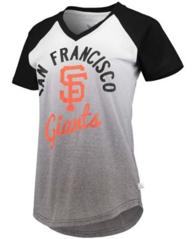 Chicago White Sox G-III Sports by Carl Banks Women's Shortstop Ombre Raglan  V-Neck T-Shirt - Black/White