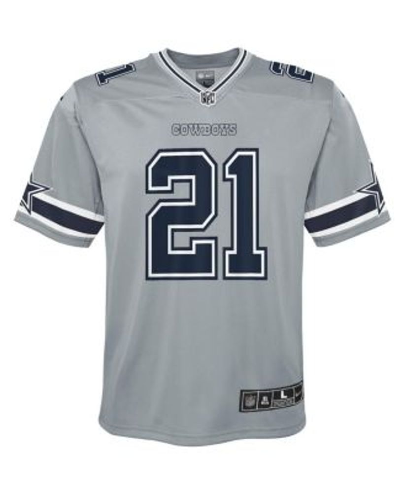 Nike Big Boys Ezekiel Elliott Silver Dallas Cowboys Inverted Team Game  Jersey