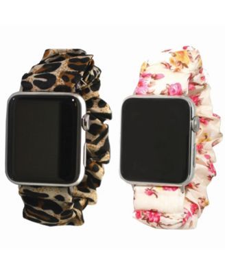 Women's Printed Silicone Scrunchie Style Apple Watch Band 2 Piece