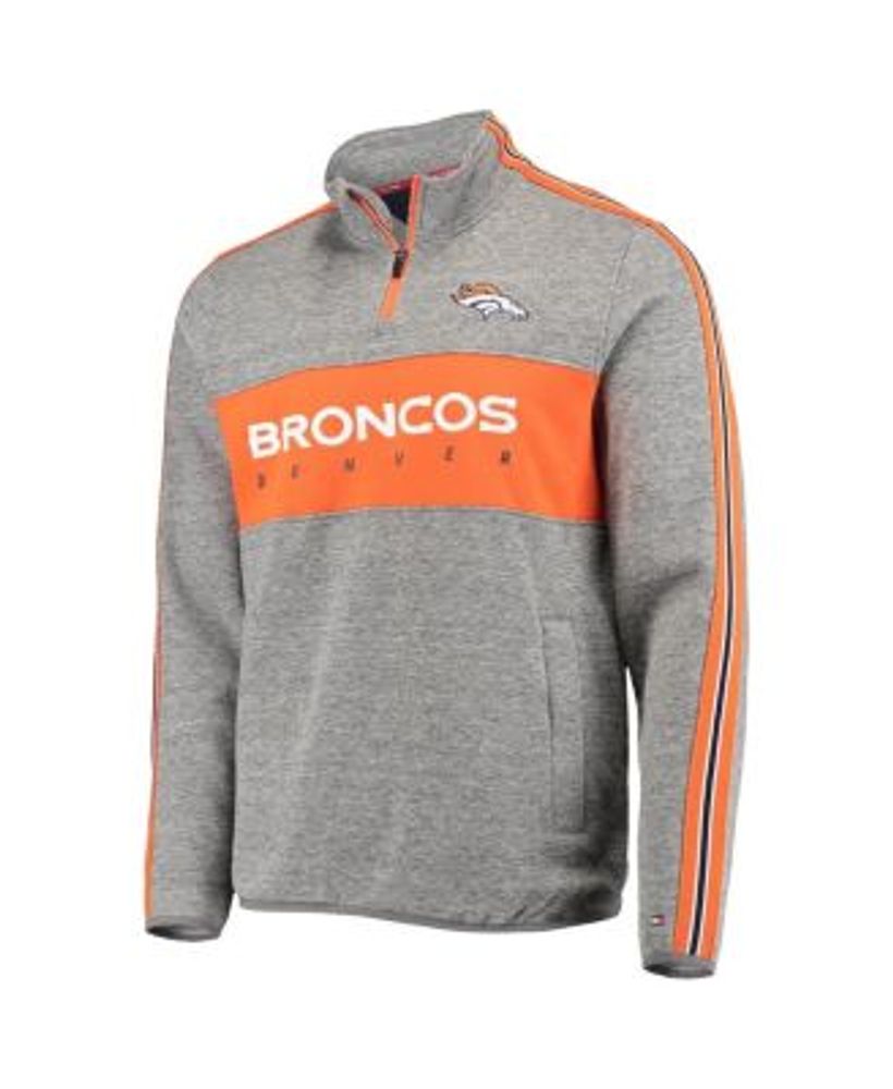 Tommy Hilfiger Men's Heathered Gray Denver Broncos Mario Quarter-Zip Jacket  - Macy's