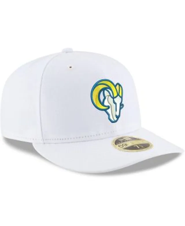 Men's New Era Los Angeles Rams White on White Ram Head 59FIFTY Fitted Hat