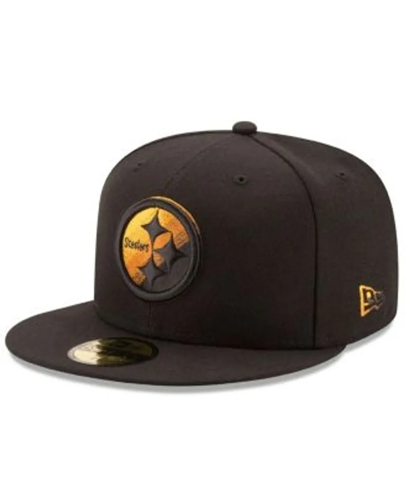 Men's Pittsburgh Steelers New Era Black Color Dim 59FIFTY Fitted Hat