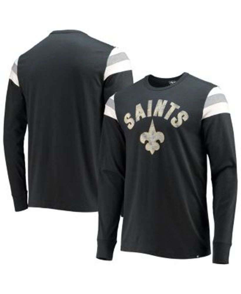 New Orleans Saints T-Shirt - White Stripped Long Sleeve Tee