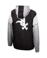 Men's Mitchell & Ness Black Chicago White Sox Highlight Reel Windbreaker Half-Zip Hoodie Jacket Size: Large