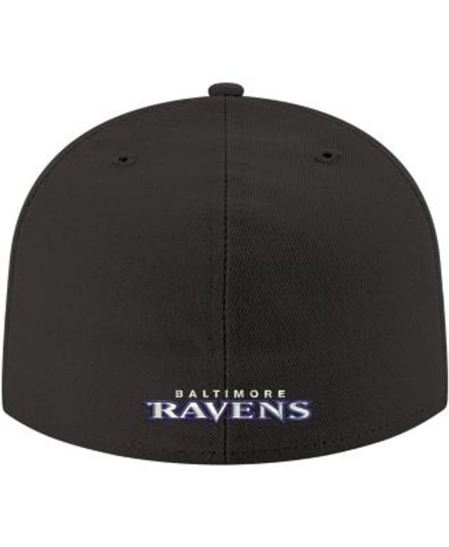 New Era Men's White Baltimore Ravens Omaha Alternate Logo 59FIFTY Fitted Hat