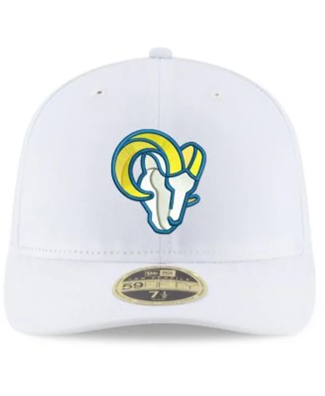 Men's New Era Los Angeles Rams White on White Ram Head 59FIFTY Fitted Hat