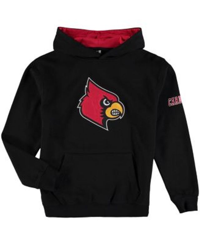 Stadium Athletic Youth Boys Black Louisville Cardinals Big Logo Pullover  Hoodie