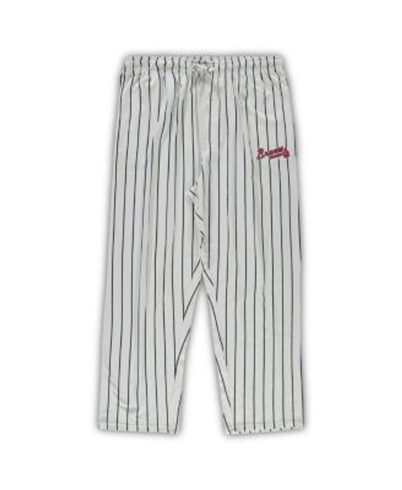 Concepts Sport Men's White, Navy Atlanta Braves Big and Tall Pinstripe  Sleep Pants
