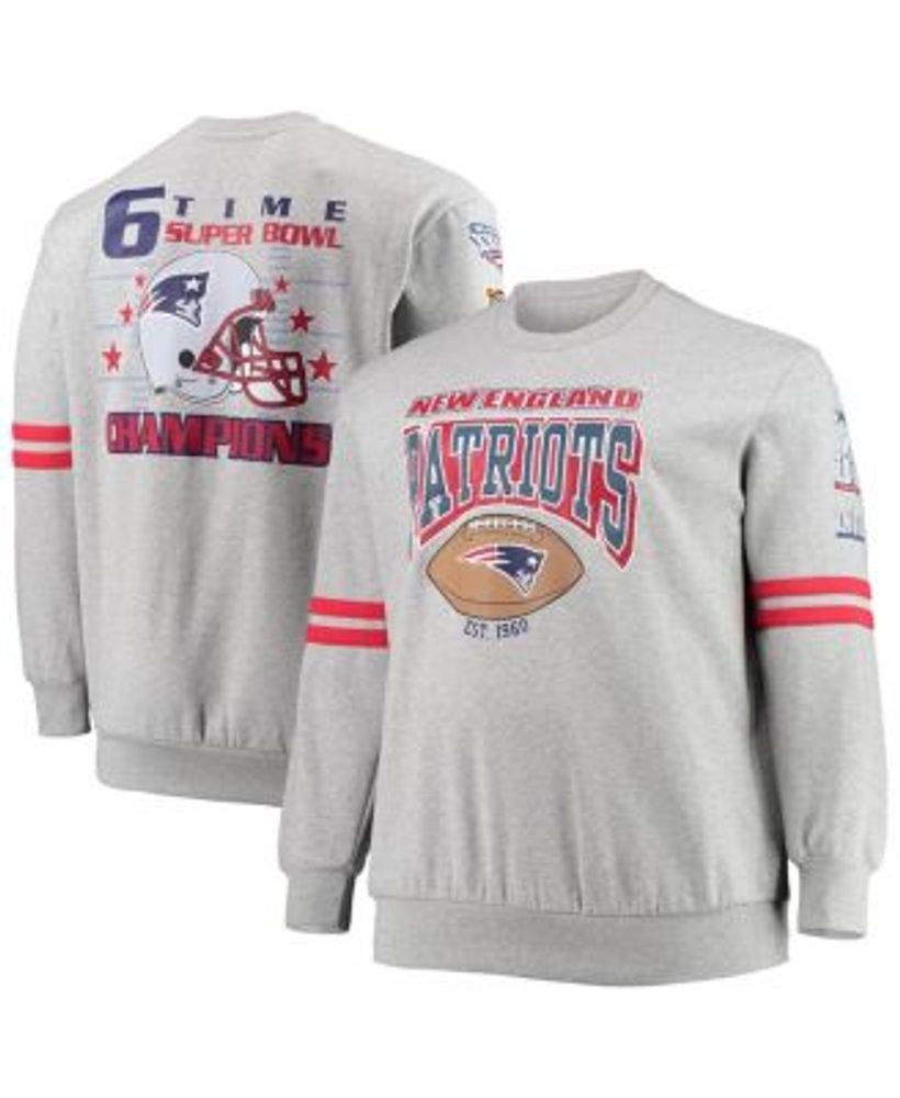 Men's Mitchell & Ness Heather Gray Seattle Seahawks Big and Tall Allover Print Pullover Sweatshirt Heathered Gray