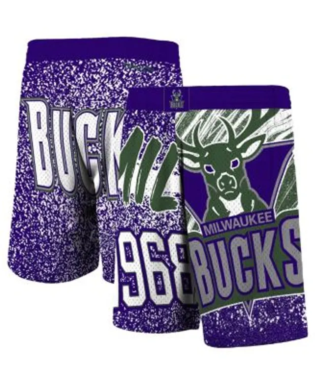 Men's Mitchell & Ness Purple Milwaukee Bucks Hardwood Classics 2000 Hyper Hoops Swingman Shorts Size: Large