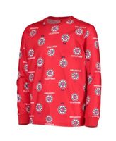 Youth Royal Chicago Cubs Allover Print Long Sleeve T-Shirt & Pants