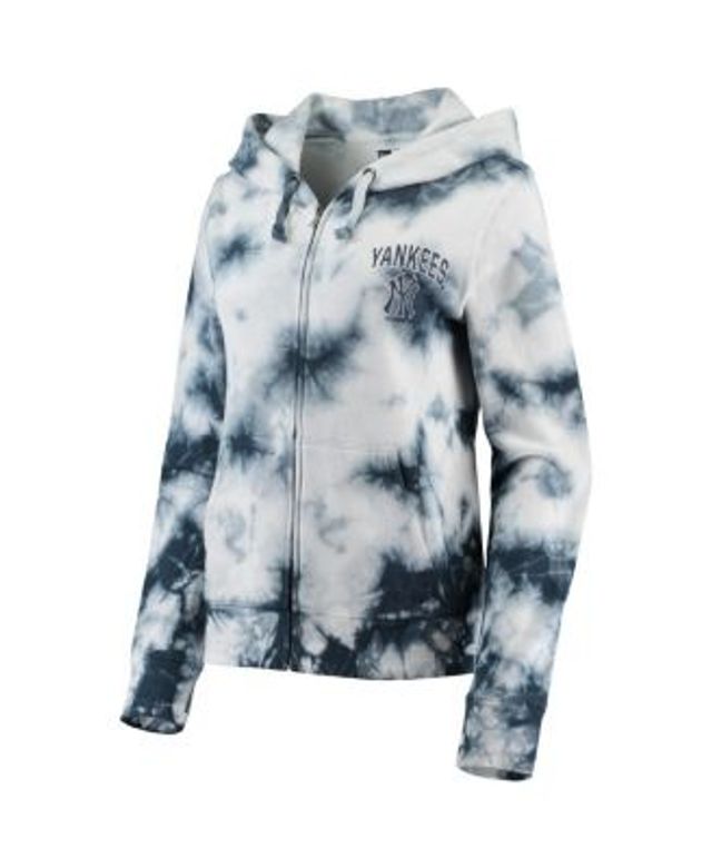 Dallas Cowboys New Era Women's Tie Dye Fleece Full-Zip Hoodie - Navy