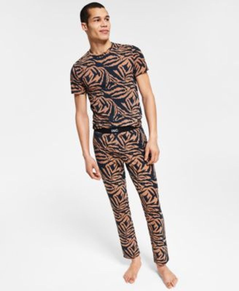 Men's Classic-Fit Tiger-Print Pajama Pants, Created for Macy's