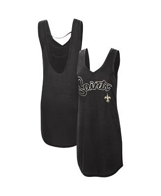 Women's Black New Orleans Saints Off Season Swimsuit Cover-Up Dress