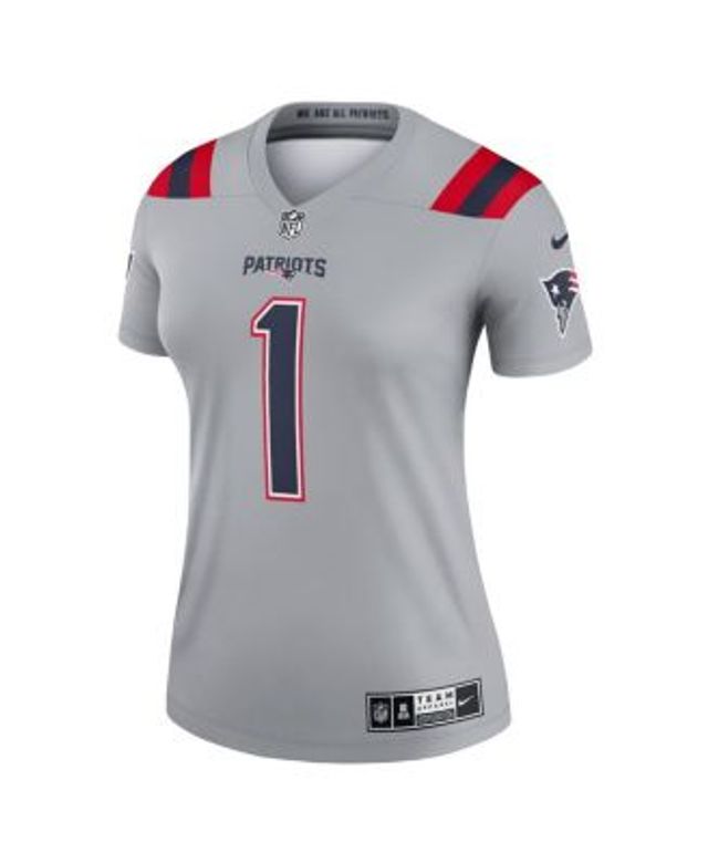 Mac Jones New England Patriots Nike Inverted Legend Jersey - Gray