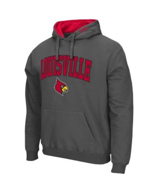 Men's White Louisville Cardinals Arch & Logo Tackle Twill Full-Zip Hoodie