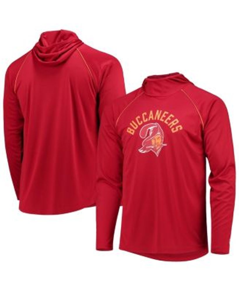 Starter Men's Red Tampa Bay Buccaneers Throwback Raglan Hoodie Long Sleeve T -shirt