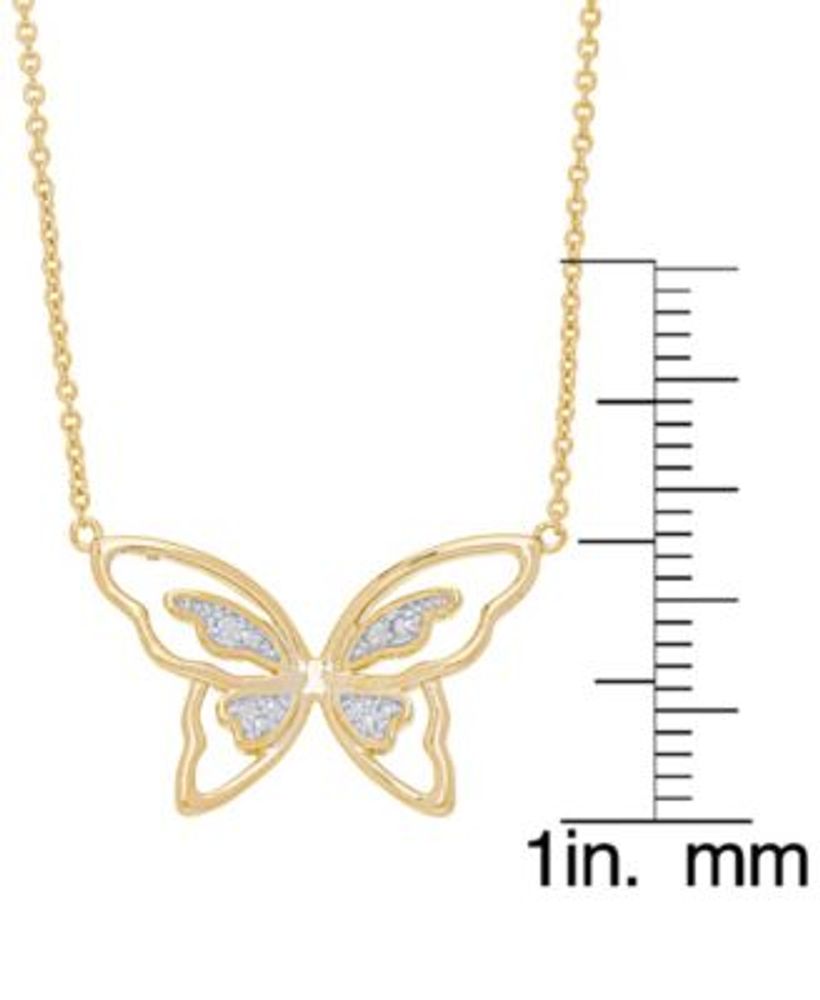 Women's Diamond Accent Butterfly Necklace