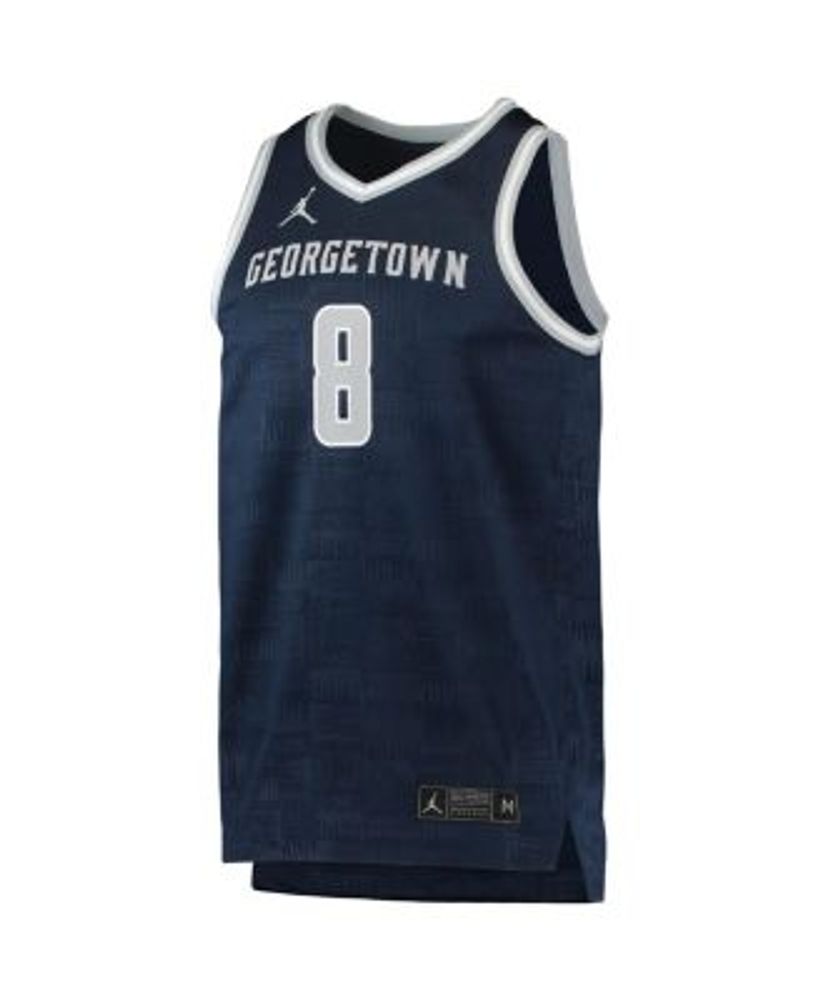 Men's Jordan Brand #8 Navy Georgetown Hoyas Team Replica Basketball Jersey