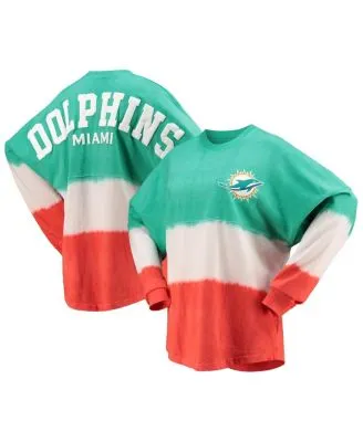Women's Majestic Threads Tyreek Hill Aqua Miami Dolphins Name & Number Raglan 3/4 Sleeve T-Shirt Size: Large