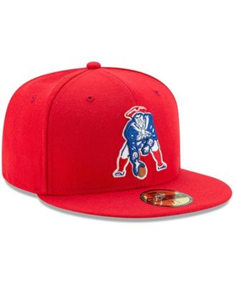 Men's Red New England Patriots Classic Logo Omaha 59Fifty Fitted Hat