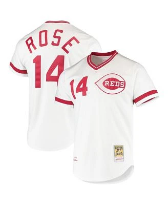 Men's Pete Rose White Cincinnati Reds Cooperstown Collection Authentic Jersey