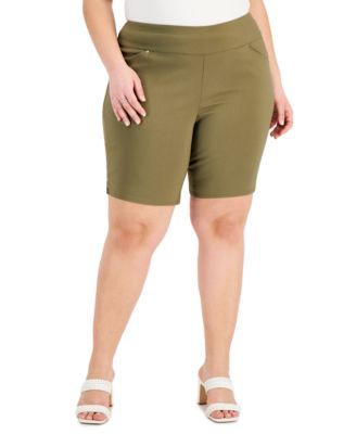 Plus Pull-On Bermuda Shorts, Created for Macy's