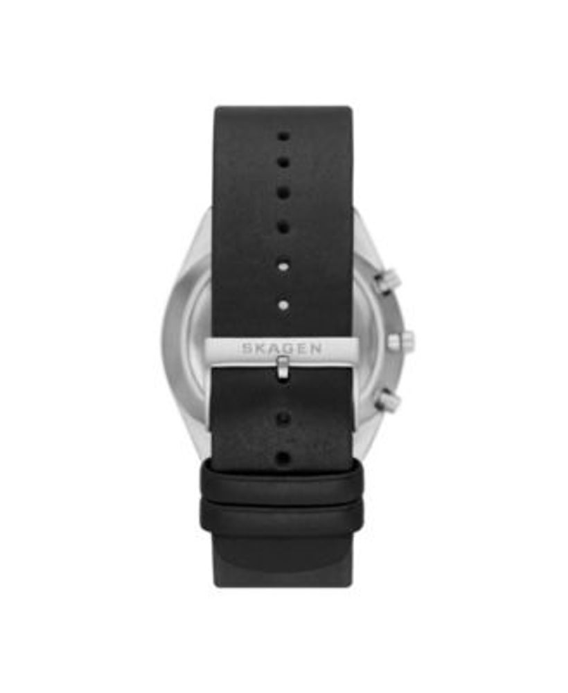 Men's Grenen Midnight Leather Strap Chronograph Watch, 42mm