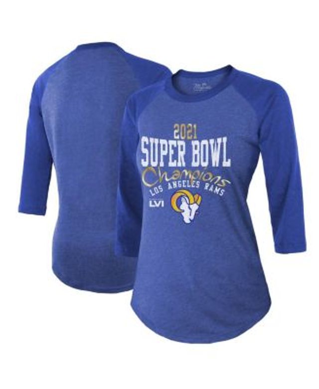 Women's Majestic Threads Royal Los Angeles Rams 2-Time Super