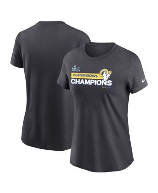 Women's Fanatics Branded Royal Los Angeles Rams Super Bowl LVI Champions Parade Long Sleeve Scoop Neck Plus Size T-Shirt