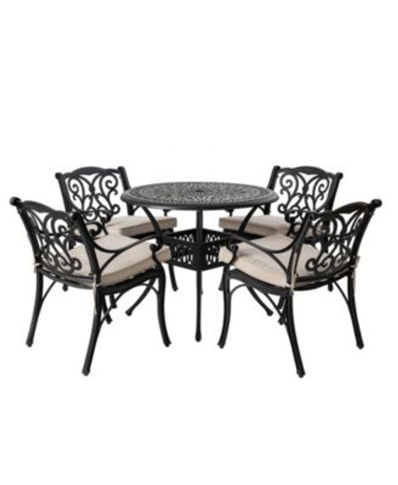 Cast Dining Set with Cushions, 5 Pieces