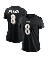 Men's Nike Lamar Jackson White Baltimore Ravens Name & Number T-Shirt