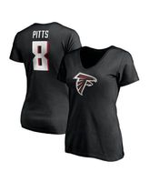 Kyle Pitts Atlanta Falcons Youth Black Name & Number Logo T-Shirt 