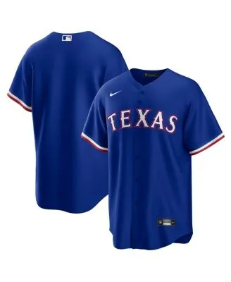 Majestic Men's Royal and Red Texas Rangers Authentic Collection On-Field 3  4-Sleeve Batting Practice Jersey