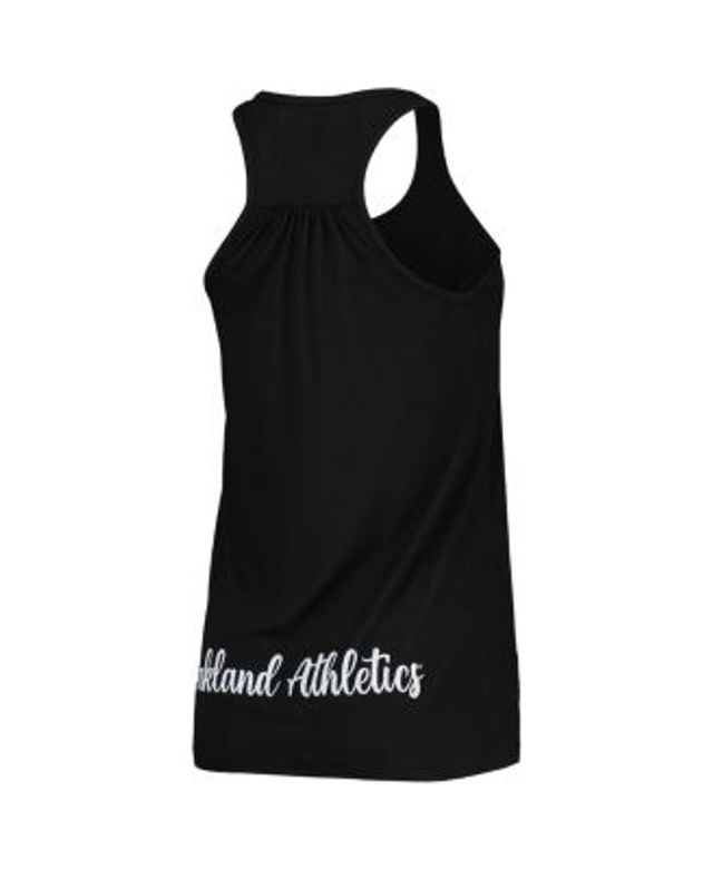 Oakland Athletics New Era Women's Team Pinstripe Jersey Tank Top -  White/Black