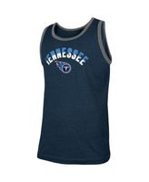 Tennessee Titans New Era Ringer Tri-Blend Tank Top - Heathered Navy