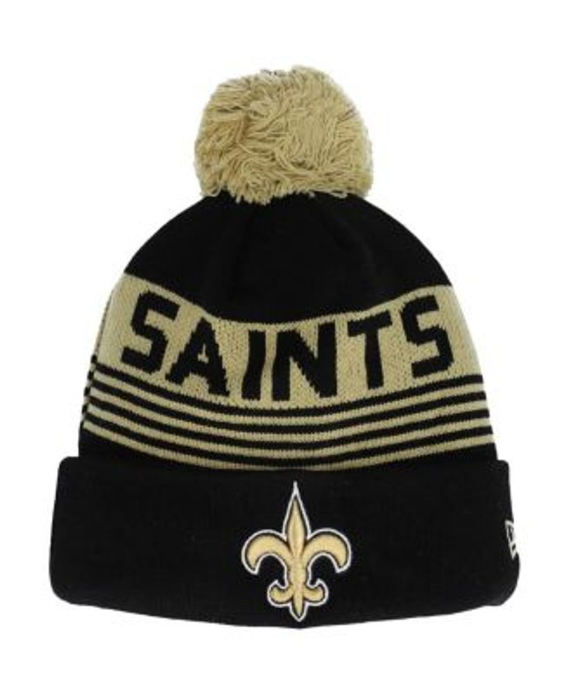 New Era Youth Boys Black New Orleans Saints Proof Cuffed Knit Hat With Pom