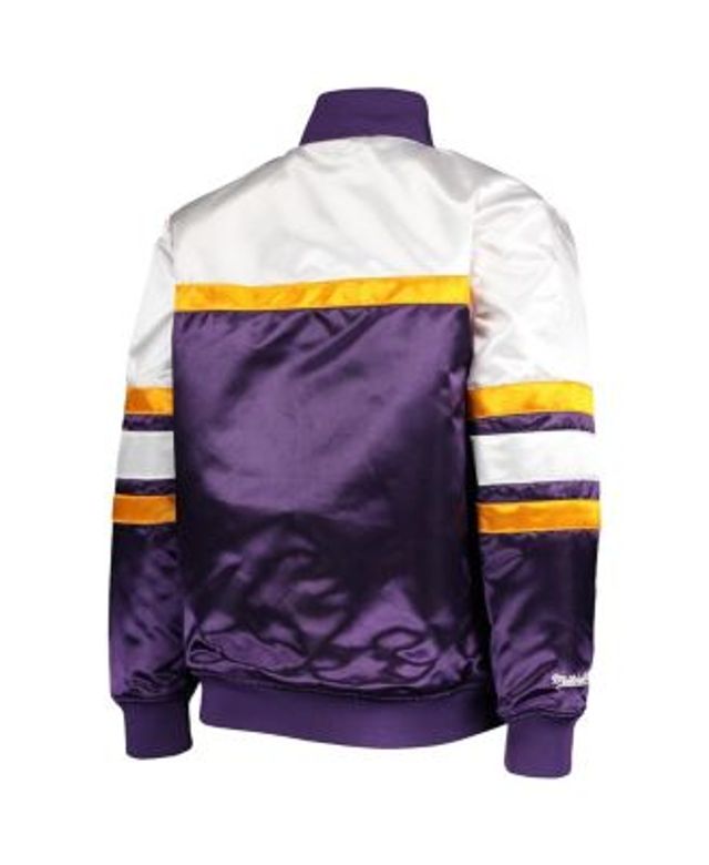 Los Angeles Lakers Mitchell & Ness Throwback Hardwood Classics Satin  Full-Snap Raglan Jacket - White