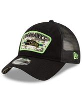 Youth New Era Black/Camo Seattle Seahawks 2021 Salute To Service Trucker  9TWENTY Snapback Adjustable Hat