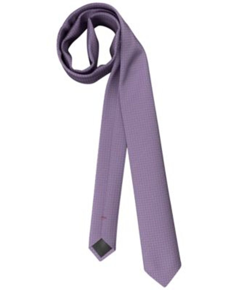 Hugo Boss Men's Light/Pastel Purple Silk Jacquard Skinny Tie