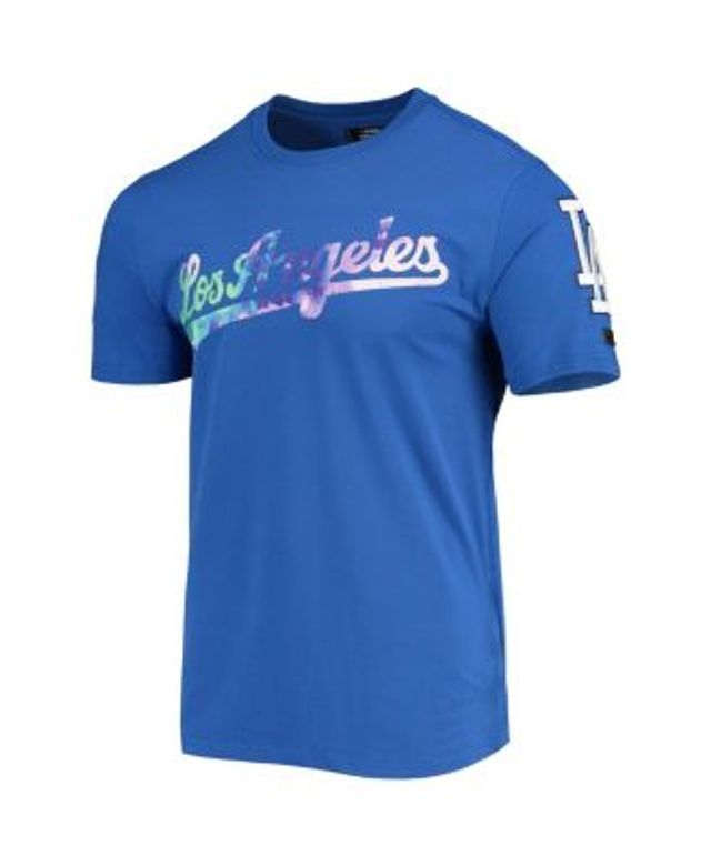 Men's Los Angeles Dodgers Red/Royal Red, White And Blue Dip Dye T-Shirt