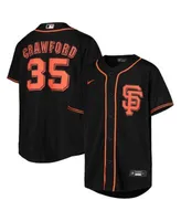 Nike Youth Boys Brandon Crawford Black San Francisco Giants Alternate  Replica Player Jersey