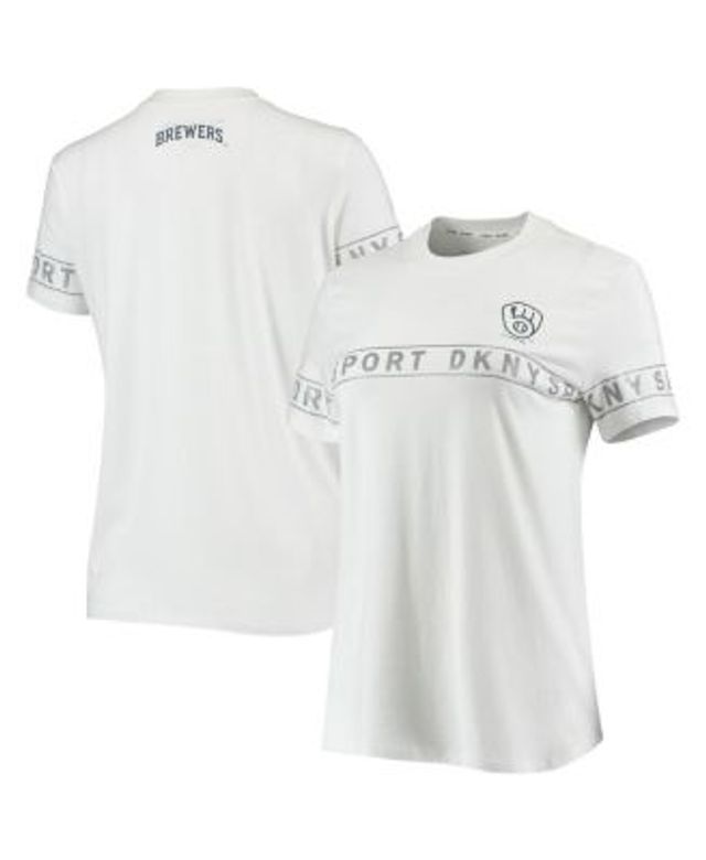 Men's Antigua White/Gray Milwaukee Brewers 19th Hole Polo