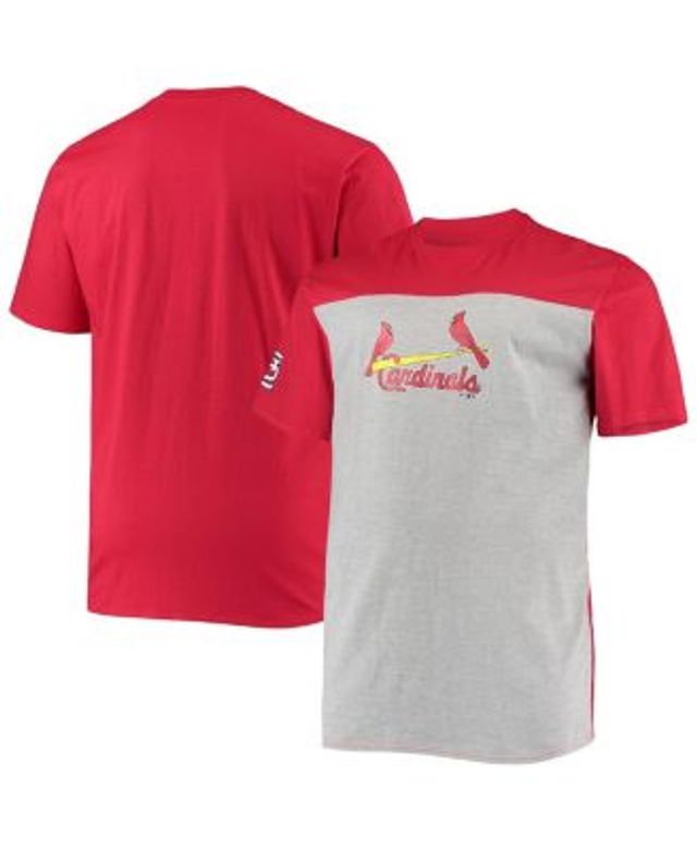 St. Louis Cardinals Women's Plus Size Colorblock T-Shirt - Red/Heather Gray